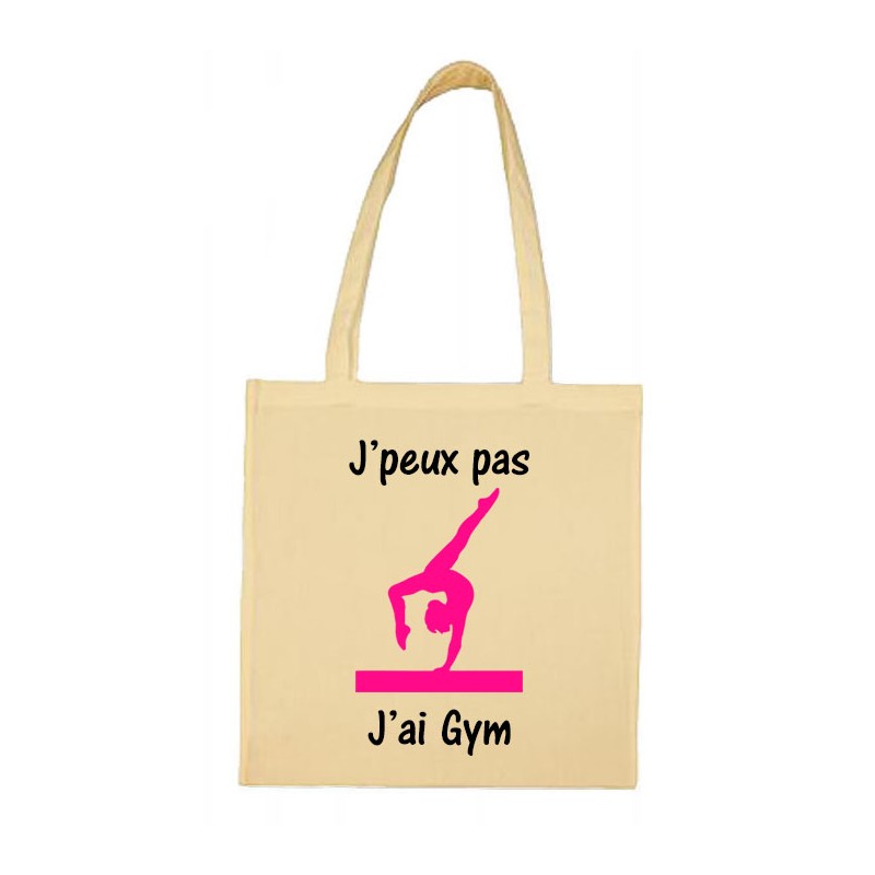 Tote Bag J'peux pas J'ai gym CADEAU D AMOUR