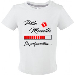 T-shirt bébé Petite Merveille en Préparation... Cadeau D'amour