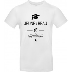 T-shirt homme Col Rond Jeune Beau et Diplômé Cadeau D'amour