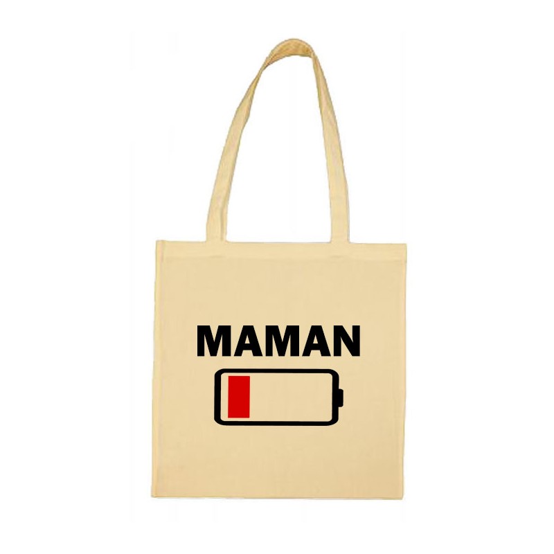 Tote bag Maman batterie à plat CADEAU D AMOUR