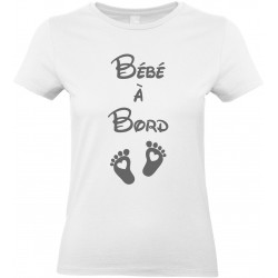 T-shirt femme Col rond Bébé à Bord Cadeau D'amour