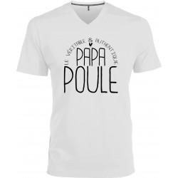T-shirt homme Col V Le véritable & authentique Papa Poule