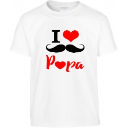 T-shirt enfant I love Papa moustache CADEAU D AMOUR