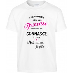 T-shirt enfant C'est compliqué d'être une Princesse et une Connasse CADEAU D AMOUR