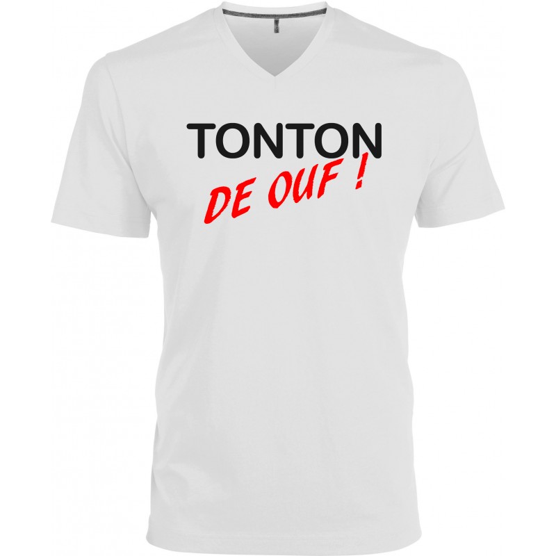 T-shirt homme Col V Tonton de Ouf ! Cadeau D'amour