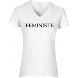 T-shirt femme Col V Féministe