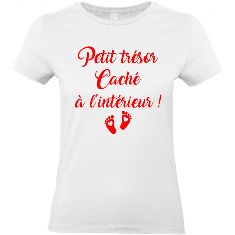 T-shirt femme Col Rond Petit trésor Caché à l’intérieur ! CADEAU D AMOUR