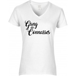 T-shirt femme Col V Gang de Connasses CADEAU D AMOUR