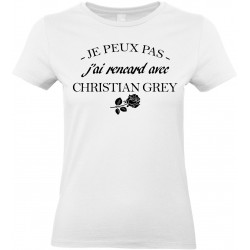 T-shirt femme Col Rond Je ne peux pas j'ai rencard avec Christian Grey