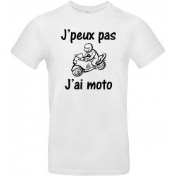 T-shirt homme Col Rond J'peux pas J'ai moto Cadeau D'amour