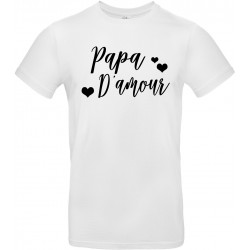 T-shirt homme Col Rond Papa D'amour Cadeau D'amour