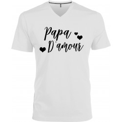 T-shirt homme Col V Papa D'amour Cadeau D'amour