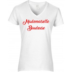T-shirt femme Col V Mademoiselle Boudeuse