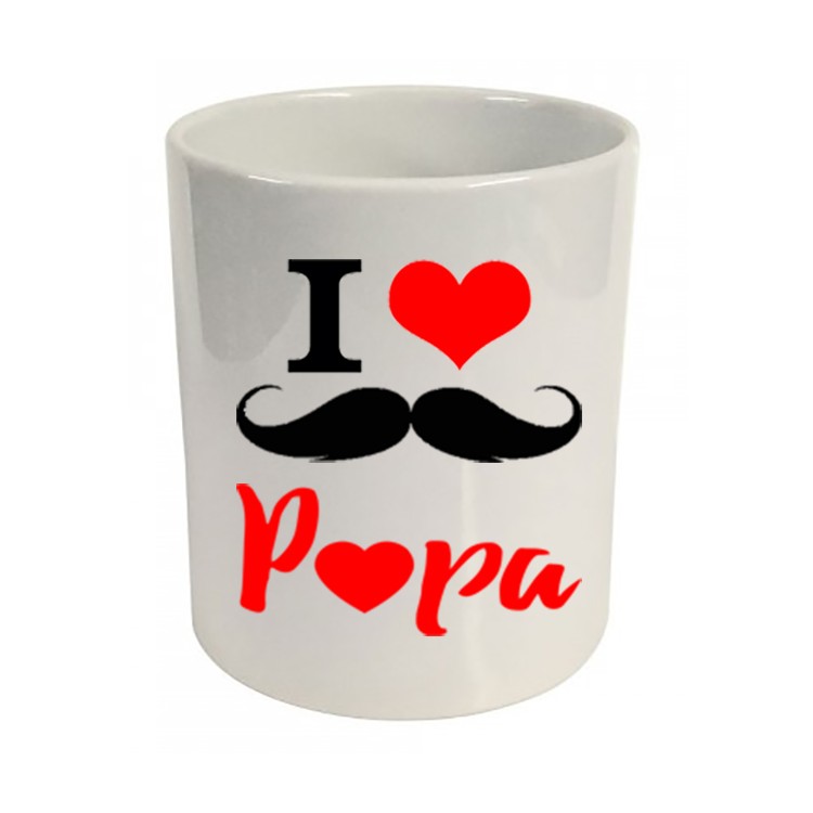 Pot à crayons I love moustache papa Cadeau D'amour