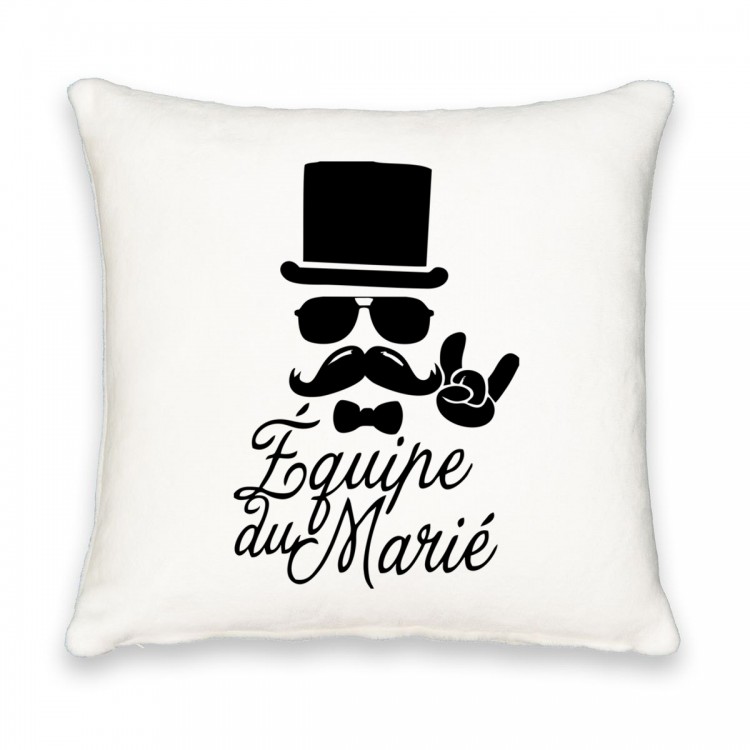 Coussin carré équipe du marié CADEAU D AMOUR