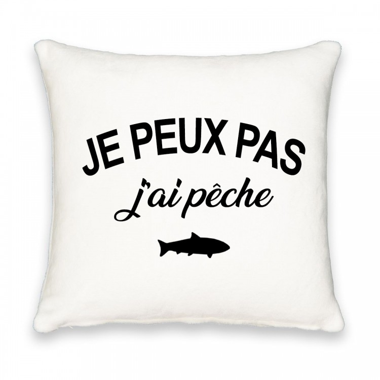 Coussin carré je peux pas j'ai pêche CADEAU D AMOUR