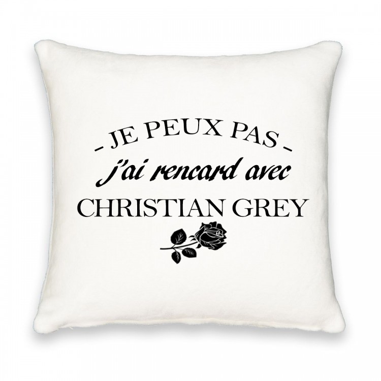 Coussin carré Je peux pas j'ai rencard avec Christian Grey CADEAU D AMOUR