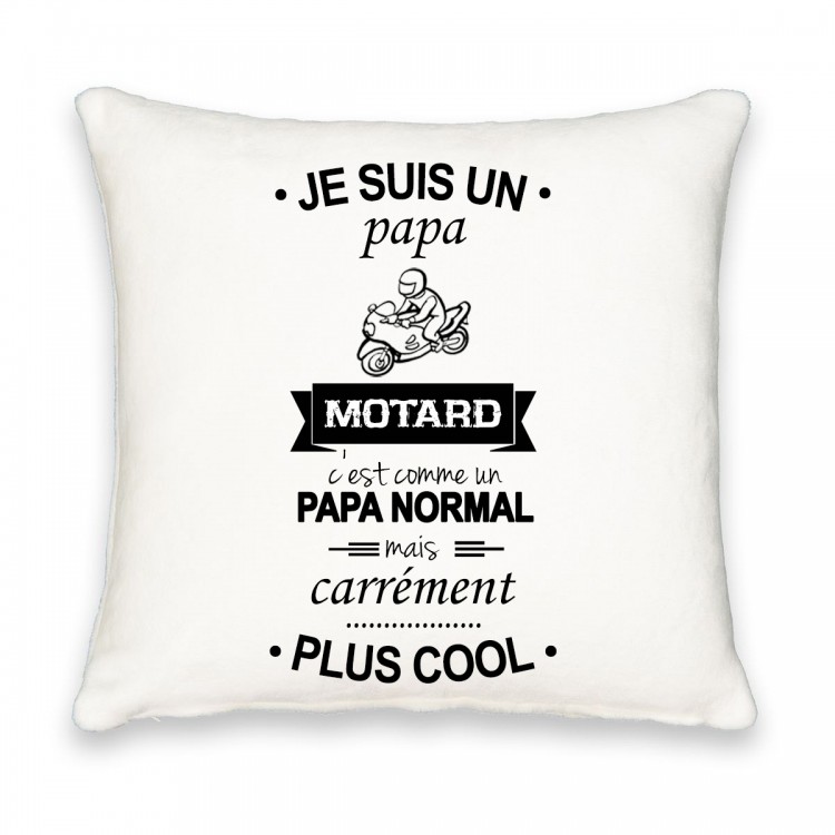 Coussin carré je suis un papa motard CADEAU D AMOUR