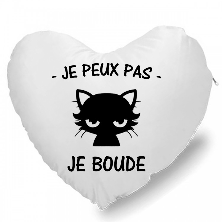 Coussin Cœur je peux pas je boude CADEAU D AMOUR