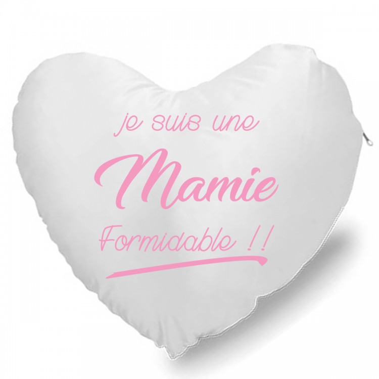 Coussin Cœur Je suis une mamie qui formidable CADEAU D AMOUR