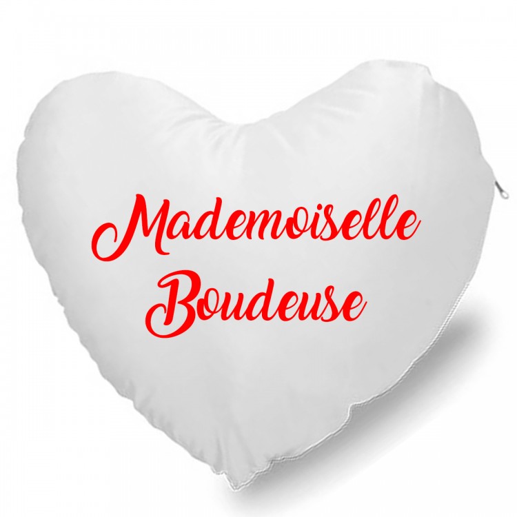 Coussin Cœur mademoiselle boudeuse CADEAU D AMOUR