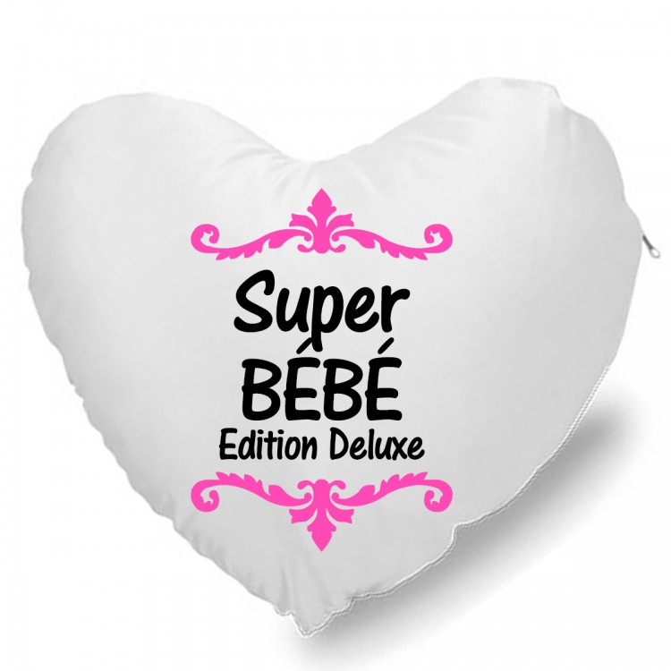 Coussin Cœur super bébé édition Deluxe rose CADEAU D AMOUR