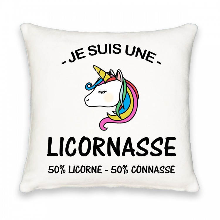 Coussin carré je suis une licornasse CADEAU D AMOUR