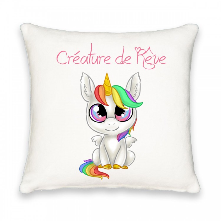 Coussin carré licorne créature de rêve CADEAU D AMOUR