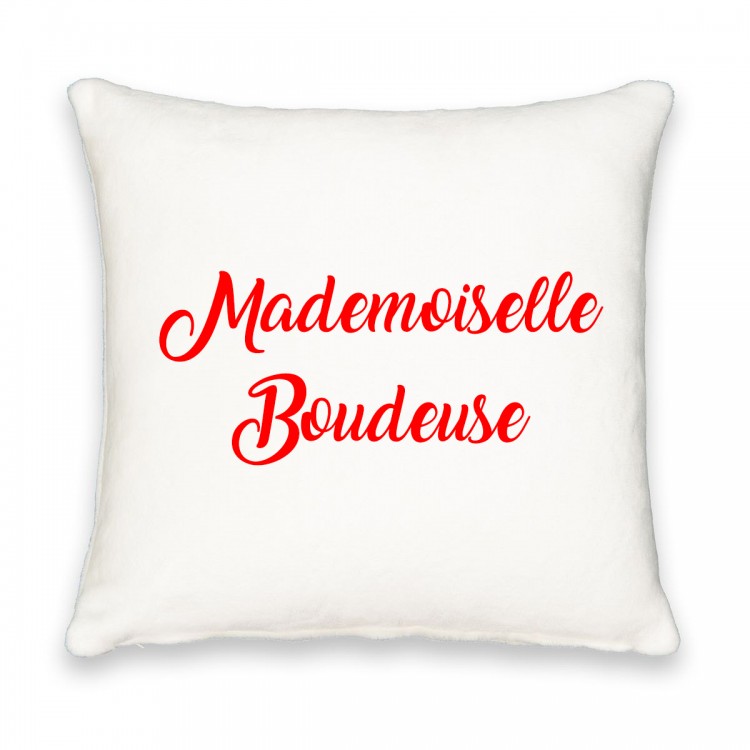 Coussin carré mademoiselle boudeuse CADEAU D AMOUR