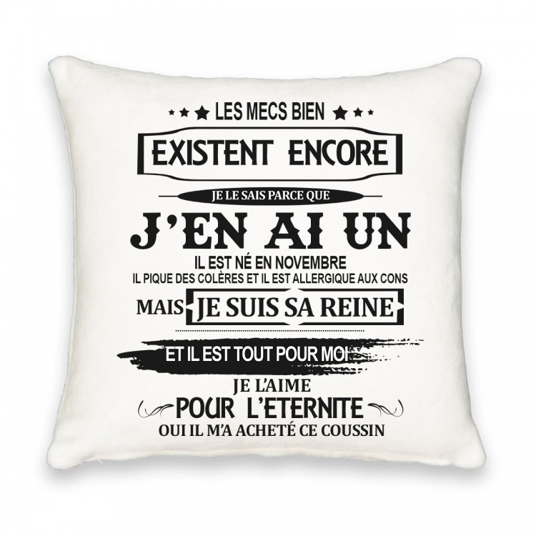 Coussin carré les mecs bien existe il est né en novembre CADEAU D AMOUR