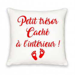 Coussin carré petit trésor caché à l'intérieur CADEAU D AMOUR