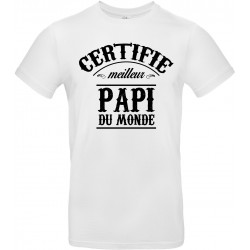 T-shirt homme Col Rond Certifié meilleur Papi du Monde Cadeau D'amour