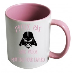 Mug j'peux pas dark vador m'attend pour l'apéro CADEAU D AMOUR