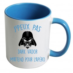 Mug j'peux pas dark vador m'attend pour l'apéro CADEAU D AMOUR