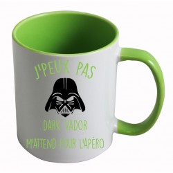 Mug j'peux pas dark vador m'attend pour l'apéro CADEAU D AMOUR