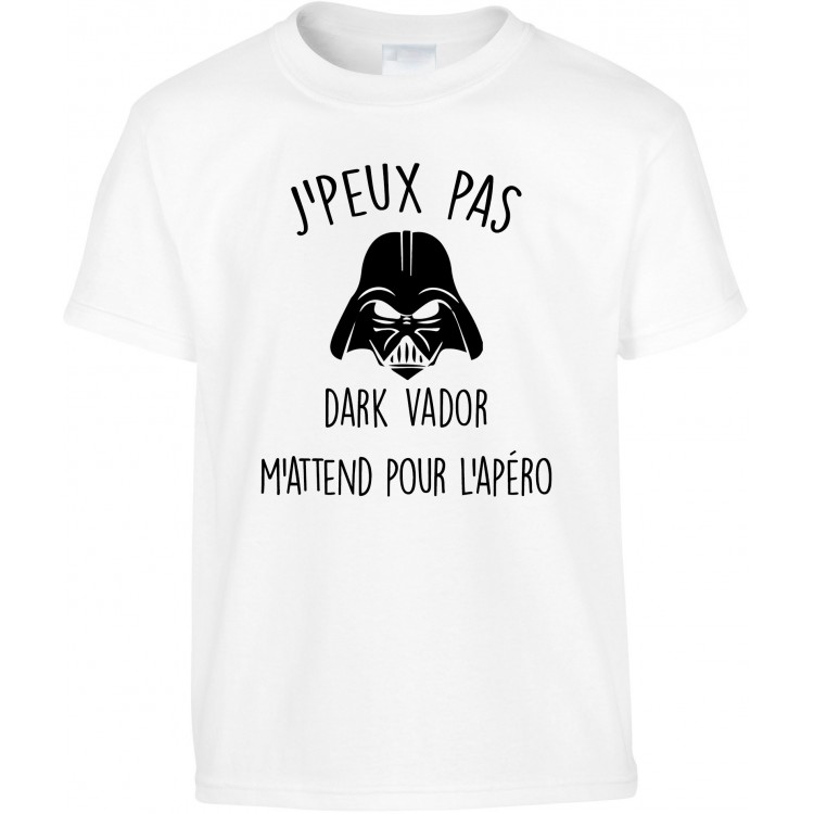 T-shirt enfant j'peux pas dark vador m'attend pour l'apéro CADEAU D AMOUR