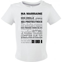 T-shirt bébé Marraine CADEAU D AMOUR