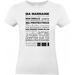 T-shirt femme Col rond Marraine CADEAU D AMOUR