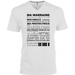 T-shirt homme Col V Marraine CADEAU D AMOUR