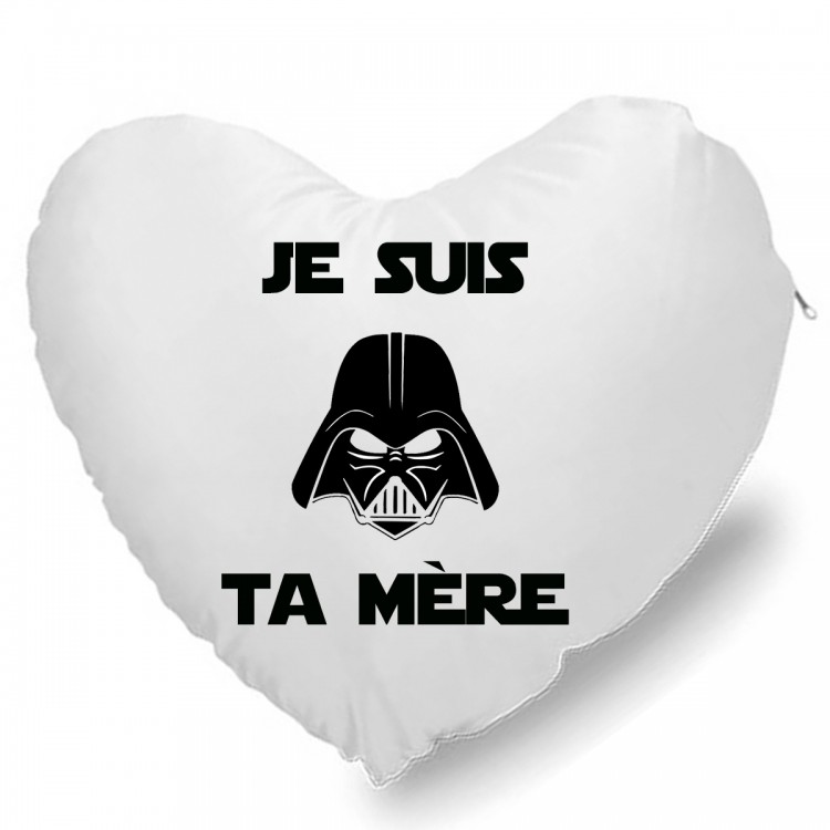 Coussin Cœur dark vador je suis ta mère CADEAU D AMOUR