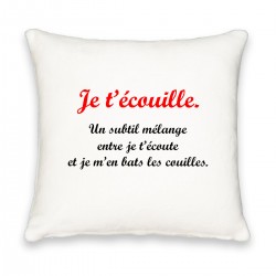 Coussin carré je t'écouille CADEAU D AMOUR