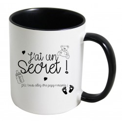 Mug J'ai un secret vous allez être papy et mamie CADEAU D AMOUR