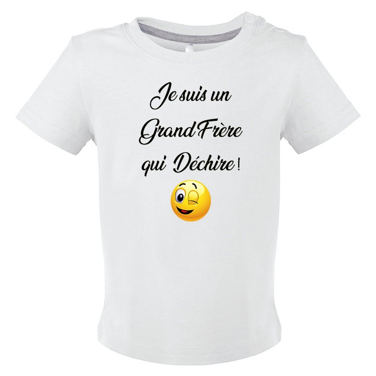 T-shirt bébé Je suis un grand frère qui déchire CADEAU D AMOUR