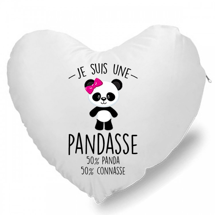 Coussin Cœur Je suis une pandasse CADEAU D AMOUR