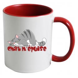 Mug chat m'épuise CADEAU D AMOUR