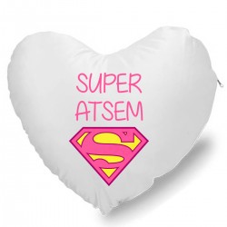 Coussin Cœur super atsem logo superman Cadeau D'amour