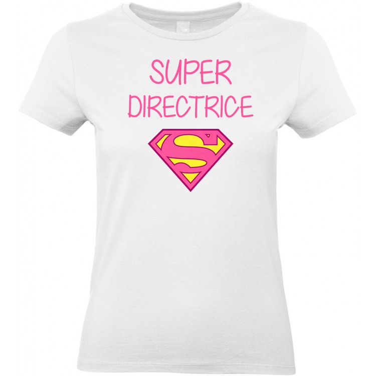 T-shirt femme Col rond super directrice logo superman CADEAU D AMOUR