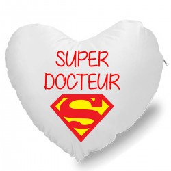 Coussin Cœur super docteur logo superman Cadeau D'amour