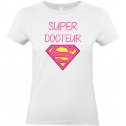 T-shirt femme Col rond super docteur logo superman Cadeau D'amour