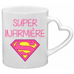 Mug super infirmière logo superman rose CADEAU D AMOUR